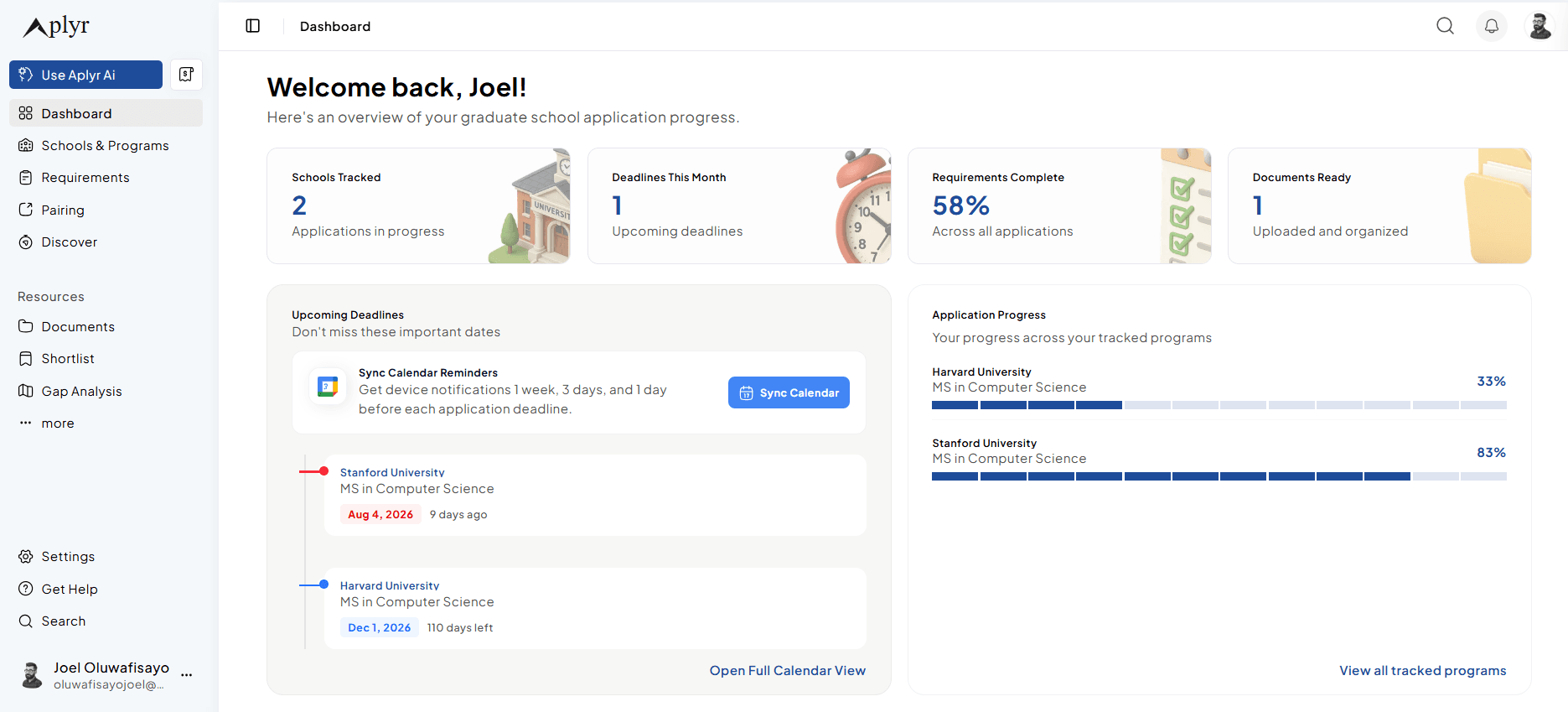 Aplyr application pipeline dashboard preview